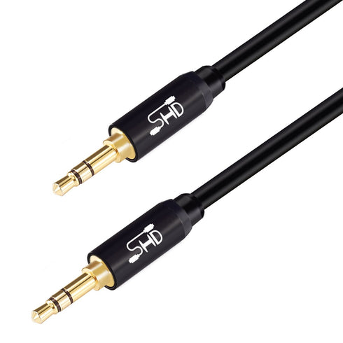 SHD Aux Cable (3.5mm Audio Cable) - Premium Sound Dual Shielded 6Feet Auxiliary Stereo Cable with Gold Connectors