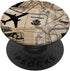 Retro Travel Plane Vintage Map Pilot Flight Attendant Gift PopSockets Standard PopGrip