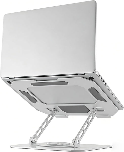 Generic 360 10-16 Inch Rotating Laptop Stand for Desk, Heavy Duty Solid Steel Ergonomic Laptop Riser, Foldable Portable