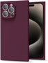 oakxco Silicone Square Edge Case for iPhone 15 Pro Max, Cute Soft Rubber Gel Cover for Women, Burgundy Wine