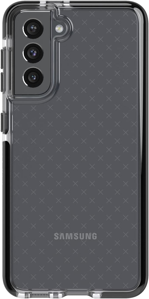 tech21 Evo Check Phone Case for Samsung S21 5G, 12 ft. Drop Protection, Smokey/Black