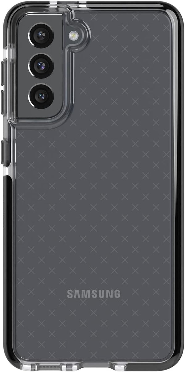 tech21 Evo Check Phone Case for Samsung S21 5G, 12 ft. Drop Protection, Smokey/Black