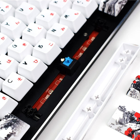 MOLGRIA Keycaps Set, 71 Custom PBT OEM Profile Keycaps with Japanese Font and Keycap Puller for Cherry MX 71/61 60