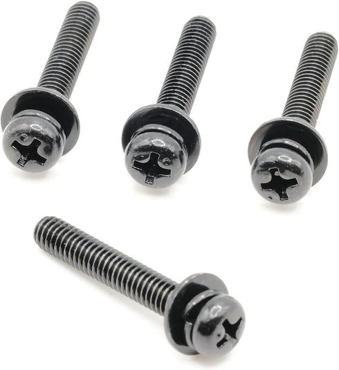 Replacement Screws, 1 Set of Metric Screws (Model RS-198456), Pan Head - Philips Drive - Black Plated (Pack of 4)