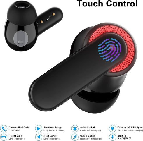 True Wireless Earbuds for iPhone 15 Pro Max 14 13 12 11 XR XS, Bluetooth Headphones Noise Cancelling Earphone with