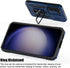 Samsung Galaxy S23 Case, Shockproof Phone Case with Sliding Camera Cover & Rotatable Ring Holder, 6.1", Dark Blue