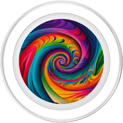 Tie Dye Merch Tie Dye Rainbow Swirl Colorful Illustration PopSockets PopGrip for MagSafe
