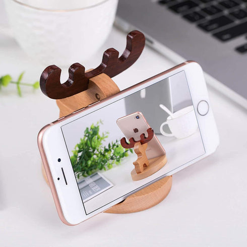 Pokanic Cell Phone Tablet Wood Stand Dock Holder Cradle Mount Organizer Charger Station NightStand Table Desk Room