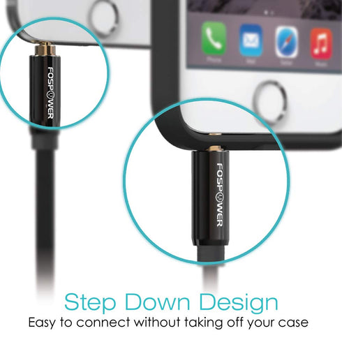 FosPower Audio Cable (1 FT) - Stereo Audio 3.5mm Auxiliary Short Cord Male to Male for Car, Apple iPhone, iPod, Samsung
