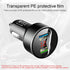 USB C Car Charger Adapter, Dual QC3.0 Ports Cigarette Lighter Charger with LED Voltage Display for iPhone and Galaxy