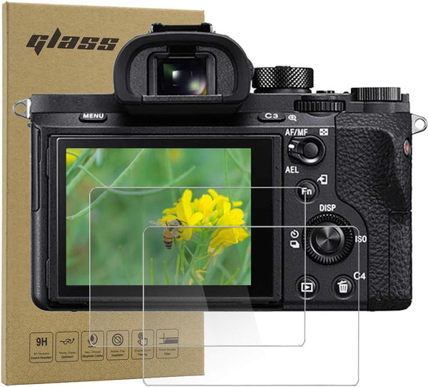 Screen Protector for Sony Alpha A1 A9 A7C A7RIII A7RIV A7III A7SIII, Tempered Glass, 2-Pack