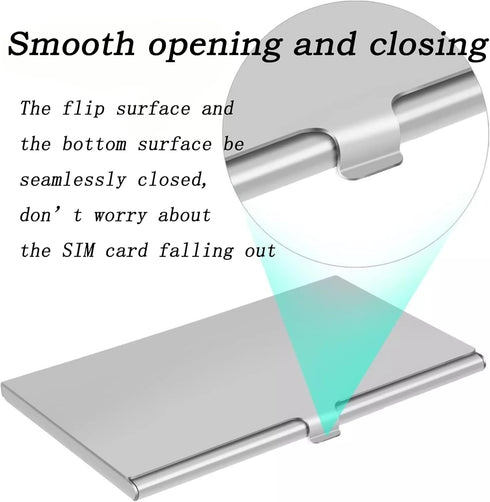 Aluminum SIM Card Case, Universal Waterproof Slim Mini Storage for 12 Nano SIM Cards & 1 Eject Pin Slots (Silver)