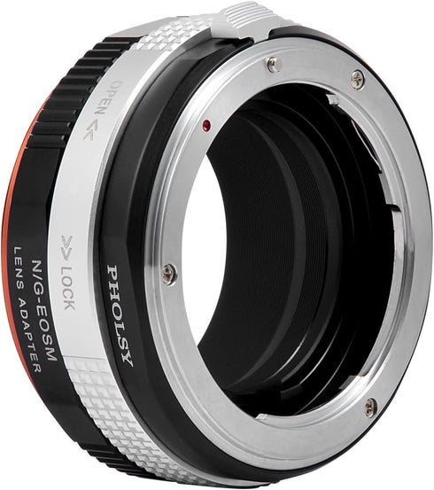 Lens Mount Adapter with Aperture Control Ring for Nikon G F AI AIS D AFS Lens to Canon EF-M (EOS M) Camera
