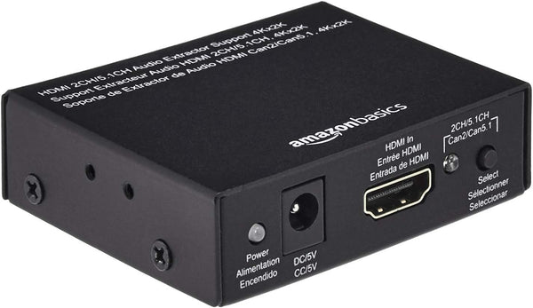 Amazon Basics 4K HDMI to HDMI and Audio Extractor Converter with SPDIF, Stereo Audio