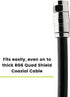 trueCABLE Universal Easy Fit RG6 & RG6Q Compression F-Connector for Dual Shield Coaxial Cable, 10 Pieces