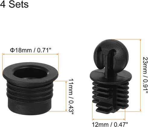 MECCANIXITY Speaker Grill Guides Plastic Ball and Socket Type 12mm Dia for Speaker Parts Accessories Pack of 4