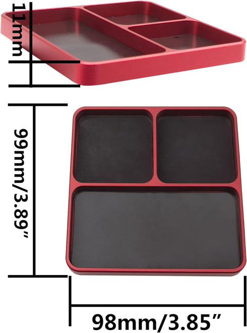 1/8 1/10 ShareGoo Universal Metal RC Screw Tray with Magnetic Pad, Magnet Screws Holder Plate RC Fixing Tools