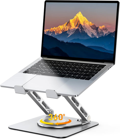 RIWUCT 360 Rotatable Laptop Stand for Desk Adjustable Height, Ergonomic Laptop Riser