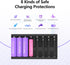 ISDT 8-Bay 1.2V 1.5V LiFePO4 Battery Charger AA AAA Rechargeable Batteries Portable Smart Charger Fast Charging USB