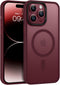 BENTOBEN iPhone 15 Pro Max Case, Slim Shockproof Magnetic Cover, Translucent Matte, Wine Red, Compatible with MagSafe