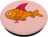 Goldfish with Pink Shark Fin in Fish Bowl Tank PopSockets PopGrip: Swappable Grip for Phones & Tablets