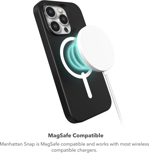 ZAGG Manhattan Snap Case for iPhone 15 Pro - Premium Silicone, Durable Graphene Material, MagSafe Phone Case, Lavender
