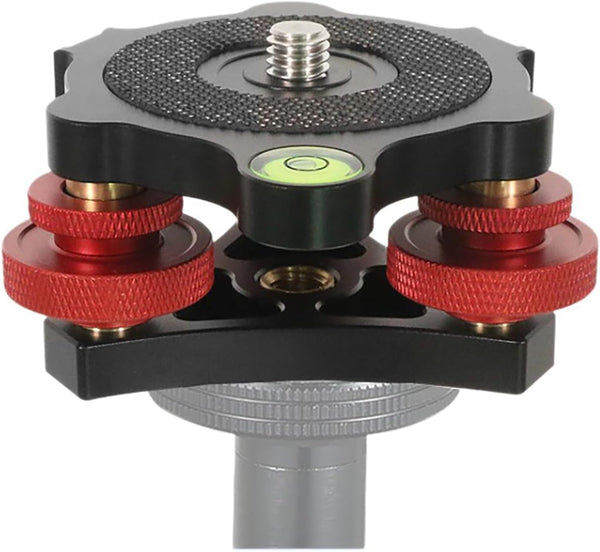 SQFOR Camera Leveler, Tri-Wheel Leveling Base for Macro Photography with +/-5 Degree Precision