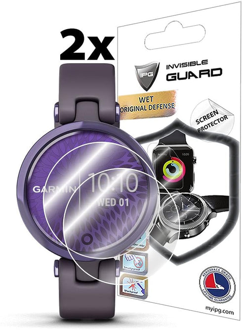 IPG for Garmin Lily Classic - Sport Edition Small GPS Smartwatch Screen Protector (2 Units) Invisible Ultra HD Clear Film Anti Scratch Guard-Smooth/Self-Healing/Bubble -Free for Lily