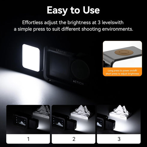 ULANZI LM18 3/4 PK-06 3/4 Vlogging Light Mini LED Action Camera Video Light Magnetic Photography Fill Lighting for DJI