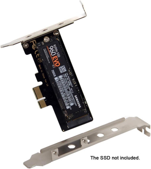 Cablecc Low Profile PCI-E 3.0 x4 Lane to M.2 NGFF M-Key SSD Adapter Card