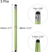MECCANIXITY 3pcs Stylus Pens for Touch Screens Dual Rubber Tips Capacitive Stylus Universal Tablet Pen Sensitivity Precision, Green