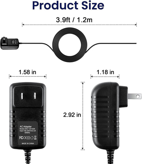 Xzrucst 12V AC-DC Adapter Power Supply Compatible for Massager of Neck Kneading Massage Shoulder