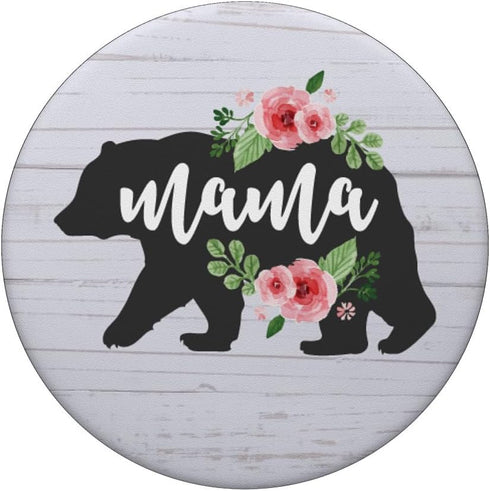 Mama Bear Watercolor Pink Roses Floral PopSockets Standard PopGrip