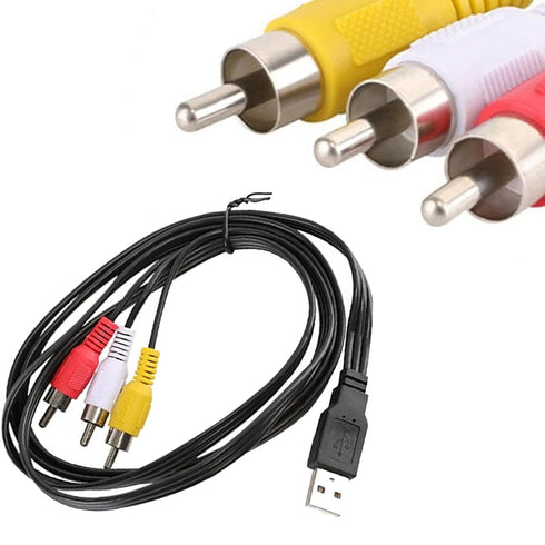 Hididi 5FT, 2.0 3 USB to RCA Cable USB A Female to RCA Female Adapter Cord AV Composite Cord for DVDs, Digital Cameras