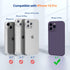 Miracase Shockproof Liquid Silicone Rubber Phone Case Cover for iPhone 14 Pro with Tempered Glass Screen Protector,