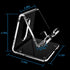 Crpich Acrylic Cell Phone Stand, Portable Clear Desk Stand for Phone 15 14 13 Pro Max Mini 12 11 Plus SE, Tablet