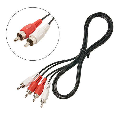 QDiShi 2 Pcs RCA Stereo Audio Cable, 5 FT 2-RCA Male to 2-RCA Male Connector for Stereo Audio