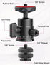 Mini Ball Head, ULANZI H28 Panoramic Tripod Head + Dual Hot Shoe Mount DSLR Camera Adapter
