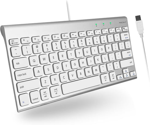 Macally Wired Keyboard for Mac | Compatible Apple Keyboard (78 Keys) for MacBook Pro/Air, iMac, Mac Mini