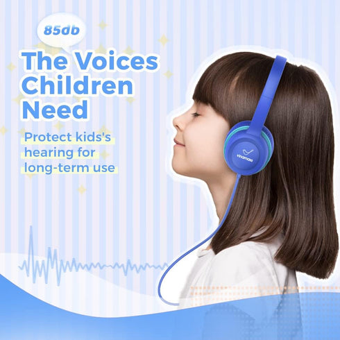 Kids Headphones, Wired Ear Headphones for Children, Safe Volume Limiter 85dB, 3.5mm Jack Wired for School