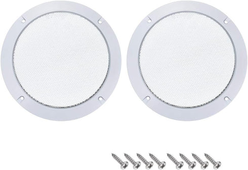 uxcell 2pcs 4" Speaker Grill Mesh Decorative Circle Woofer Guard Protector Cover Accessories, White