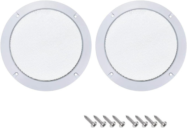 uxcell 2pcs 4" Speaker Grill Mesh Decorative Circle Woofer Guard Protector Cover Accessories, White