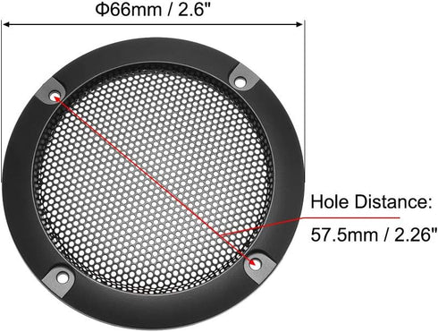uxcell 2 Inch Speaker Grill Cover - Black Mesh Decorative Circle Subwoofer Guard Protector, 2pcs
