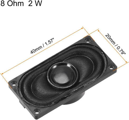 uxcell 2W 8 Ohm DIY Magnetic Speaker - 20mm X 40mm Square Shape Replacement Loudspeaker, 4pcs