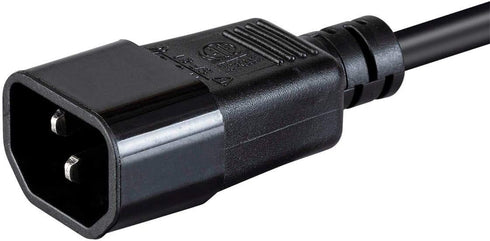 Monoprice Desktop Computer Power Cord - IEC 60320 C14 to NEMA 5-15R, 10 Amp, 1250 Watt, 125 Volt, 18AWG, 2 Feet, Black