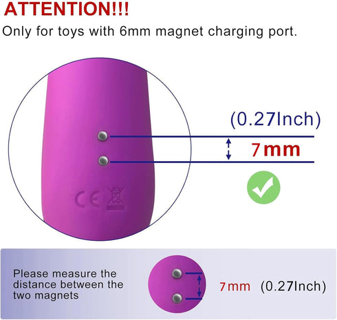 Magnetic USB DC Charger Cable, 2.7ft Replacement Cord for Rechargeable Toys, Massagers, Electric Toothbrush