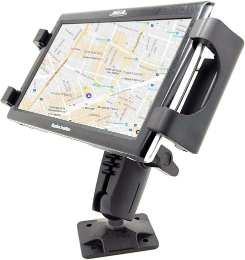 Heavy Duty Tablet GPS Smartphone AMPS Drill Base Dash ELD Mount for Truck, Van, Commercial Vehicle, Semi Fleet Limo