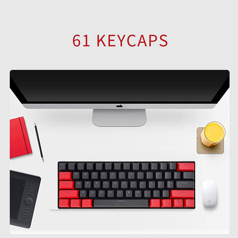 PBT Keycaps 60 Percent, 61 Keycaps OEM Profile Custom Keycaps with Key Puller for Cherry MX Switches