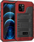 Beasyjoy Waterproof Case for iPhone 12 Pro Max, Metal Heavy Duty Defender with Built-in Screen Protector, 6.7 Inch (Red)