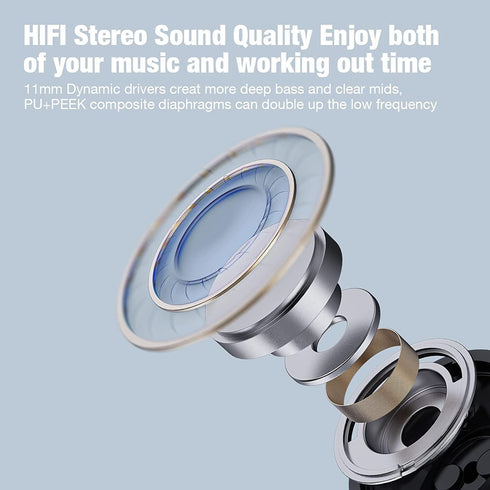 5.3 IPX7 16 Boean Wireless Headphones Workout Headphones Bluetooth with Rating Workout Running Headphone with Hours